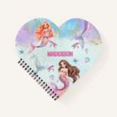 Pink Purple Glitter Mermaids Add Name Notizblock (Vorderseite)