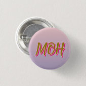 Pink Purple Gradient Script Maid of Honor Button (Vorne & Hinten)
