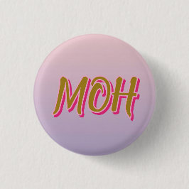 Pink Purple Gradient Script Maid of Honor Button