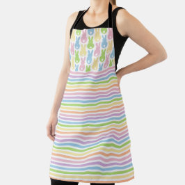 PINK PURPLE GREEN BLUE EASTER BUNNIES & STRIPES SCHÜRZE