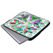 Pink, Purple + Green Snowflakes on Electronics Bag Laptopschutzhülle (Vorne Knopf)