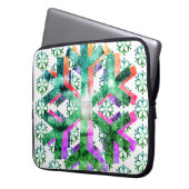 Pink, Purple + Green Snowflakes on Electronics Bag Laptopschutzhülle (Vorderseite Links)