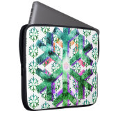 Pink, Purple + Green Snowflakes on Electronics Bag Laptopschutzhülle (Vorne Rechts)