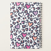 Pink Purple Heart Leopard Valentines Day Pattern Planer (Rückseite)