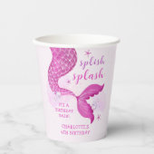 Pink Purple Mermaid Tail Birthday  Pappbecher (Vorderseite)