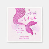 Pink Purple Mermaid Tail Birthday Serviette (Vorderseite)