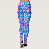 Pink Purple Organic Pebble Blue Gradient Pattern Leggings (Rückseite)