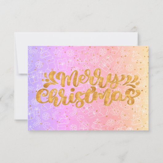 Pink Purple Pattern Christmas Ticket Gift Voucher (Rückseite)