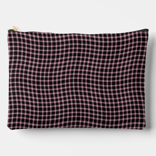 Pink Purple Plaid Checker Seamless Pattern Large Zubehörtasche (Vorderseite)