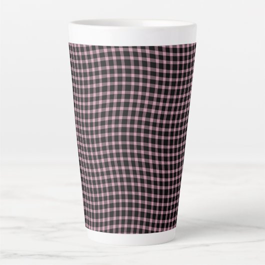 Pink Purple Plaid Checker Seamless Pattern Milchtasse (Vorderseite)
