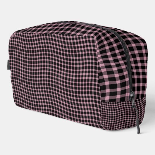 Pink Purple Plaid Checker Seamless Pattern Toiletr Waschbeutel (Rechte Ecke)