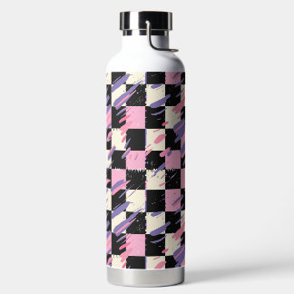 Pink & Purple Retro Checkered Bottle or Tumbler Trinkflasche