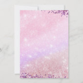 Pink Purple sequin Spajama Party Birthday Einladung (Rückseite)