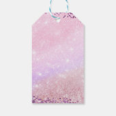 Pink purple sequins 67 shimmer valentine tag geschenkanhänger (Rückseite)