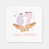 Pink Purple Six Seven Birthday Napkins Serviette (Vorderseite)