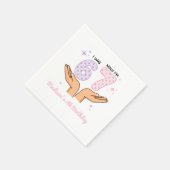 Pink Purple Six Seven Birthday Napkins Serviette (Ecke)
