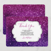 Pink & Purple Sparkling Gemstones Dankeskarte (Vorne/Hinten)