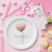 Pink Purple Tulip Elegant Floral Wedding Pappteller (Party)