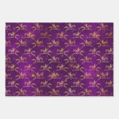 Pink & Purple Unicorn & Gold Ornamental Geschenkpapier Set (Vorderseite 2)