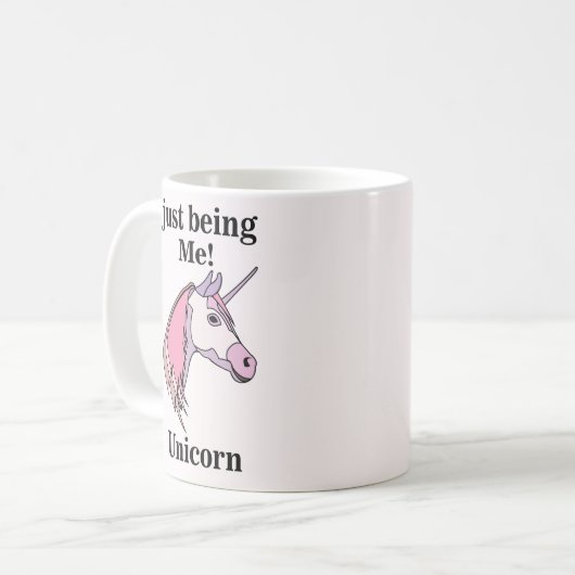 Pink Purple Unicorn Head Kaffeetasse (Vorderseite Links)