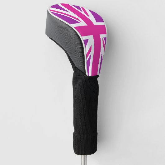 Pink & Purple Union Jack/Flag Golf Headcover (angewinkelt)