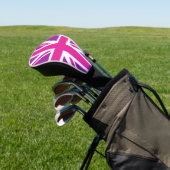 Pink & Purple Union Jack/Flag Golf Headcover (In SItu)