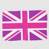 Pink & Purple Union Jack/Flag Golfhandtuch (Horizontal)