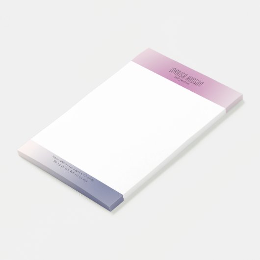 Pink Purple White Minimalist Aesthetic Gradient Post-it Klebezettel (angewinkelt)