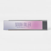 Pink Purple White Minimalist Aesthetic Gradient Schreibtischnamensplakette (Vorderseite )