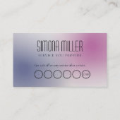 Pink Purple White Minimalist Aesthetic Gradient Visitenkarte (Rückseite)