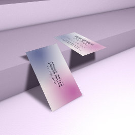 Pink Purple White Minimalist Aesthetic Gradient Visitenkarte