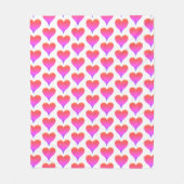 Pink Purple White Ombre Hearts Pattern Fleecedecke (Vorderseite)
