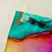 Pink PurpleTürkisfarbener Marmor Abstrakt Wasserfa Strandtuch (Beispiel)