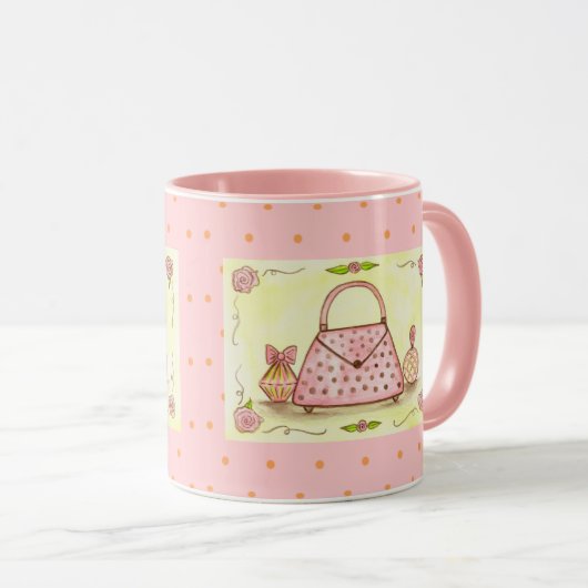 Pink Purpurparfüm Tasse Kaffee (VorderseiteRechts)