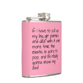 Pink Put Big Girl Panties Wörter Name Personalisie Flachmann (Rechts)