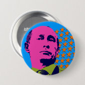 Pink Putin Pop Kunstportrait Button (Vorne & Hinten)