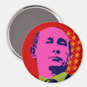 Pink Putin Pop Kunstportrait Magnet (Vorderseite/Rückseite)