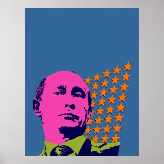 Pink Putin Pop Kunstportrait Poster (Vorne)