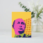 Pink Putin Pop Kunstportrait Postkarte (Stehend Vorderseite)