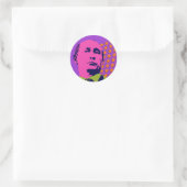 Pink Putin Pop Kunstportrait Runder Aufkleber (Tasche)