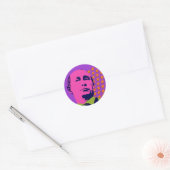 Pink Putin Pop Kunstportrait Runder Aufkleber (Umschlag)