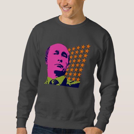 Pink Putin Pop Kunstportrait Sweatshirt (Vorderseite)