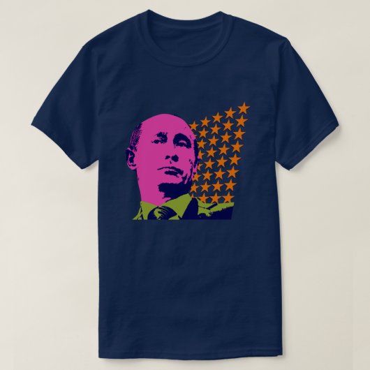 Pink Putin Pop Kunstportrait T-Shirt (Design vorne)