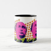 Pink Putin Pop Kunstportrait Zweifarbige Tasse (Mittel)