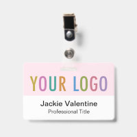 Pink-PVC-Name-Abzeichen mit Clip-Lanyard oder Roll