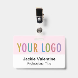 Pink-PVC-Name-Abzeichen mit Clip-Lanyard oder Roll Ausweis