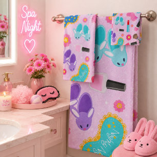 Pink-Pyjama-Party  Badhandtuch Set