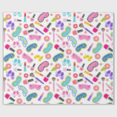 Pink-Pyjama-Party Geschenkpapier (Flach)