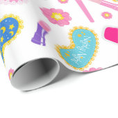 Pink-Pyjama-Party Geschenkpapier (Rolleneckpunkt)
