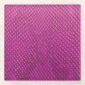 Pink Python: Schlange Hauttextur. Glasuntersetzer (Vorderseite)